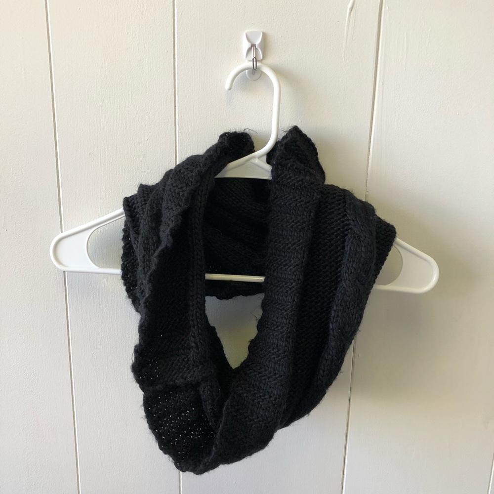 Black Knit Infinity Scarf